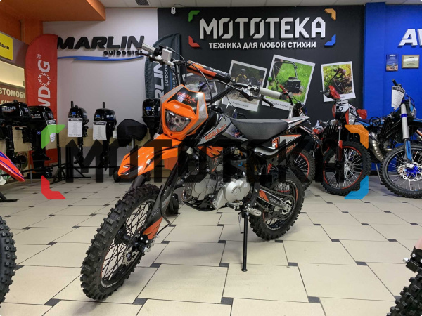 Питбайк Regulmoto (Регулмото) SEVEN PRO 49cc (150) 17/14 чёрный/оранжевый | Мототека